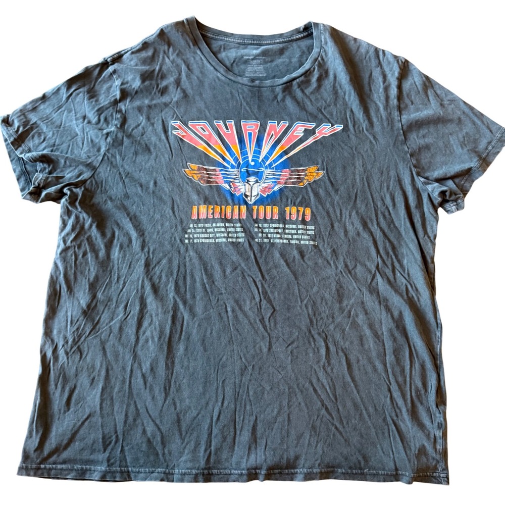 Journey American 1979 Tour Band Tee Shirt Mens XXL Gray Wrangler Vintage Style
